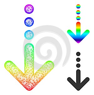 Rainbow Net Mesh Gradient Send Down Icon