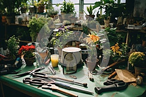 Spectrum of Gardening: Tools, Plants, and Decor in Natural Harmony