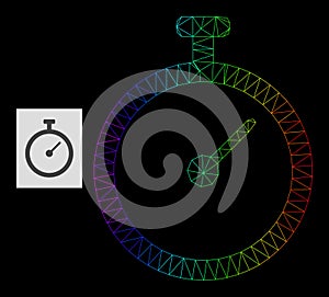 Spectrum Gradient Polygonal Mesh Time Tracker Icon