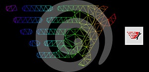 Rainbow Gradiented Polygonal Mesh Wrench Icon