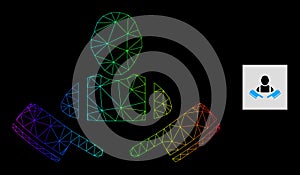 Spectrum Gradient Polygonal Mesh Butcher Man Icon