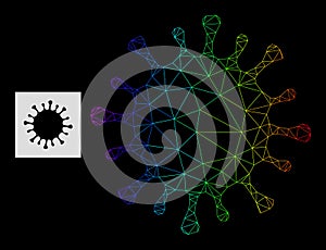 Spectrum Gradient Polygonal Mesh Microbe Icon