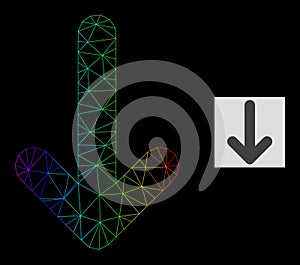Spectrum Gradient Polygonal Network Down Arrow Icon