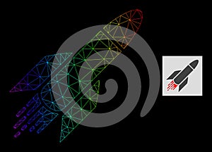 Spectrum Gradient Polygonal Network Rocket Icon