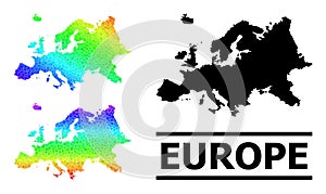 Spectrum Gradient Star Mosaic Map of Europe Collage