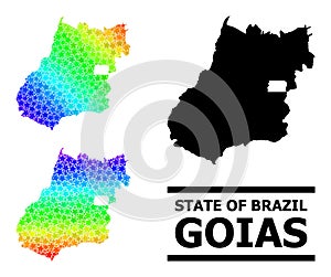 Spectrum Gradient Starred Mosaic Map of Goias State Collage