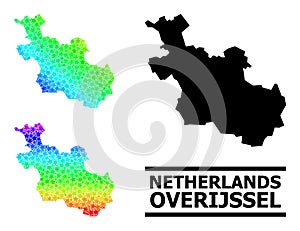 Spectrum Gradient Starred Mosaic Map of Overijssel Province Collage