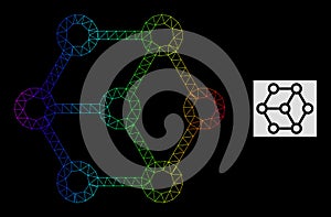 Spectral Gradiented Polygonal Net Blockchain Icon