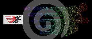 Rainbow Gradiented Polygonal Mesh Running Man Icon