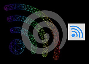Spectrum Gradiented Polygonal Mesh Internet Source Icon