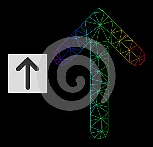 Spectrum Gradiented Polygonal Mesh Up Arrow Icon
