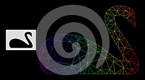 Spectrum Gradiented Polygonal Net Goose Icon