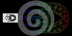 Spectrum Gradiented Polygonal Net Play Function Icon