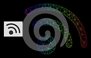 Spectrum Gradiented Polygonal Network Radio Signal Icon