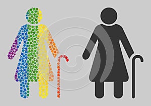 Spectrum Grandmother Composition Icon of Spheric Dots photo