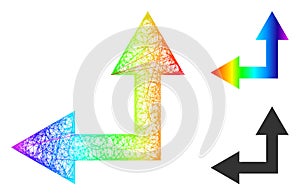 Spectrum Hatched Gradient Bifurcation Arrow Left Up Icon