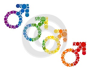 Spectrum Male cohort symbol Mosaic Icon of Round Dots