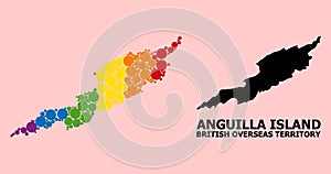 Spectrum Mosaic Map of Anguilla Island for LGBT