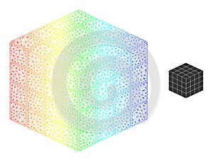 Spectrum Net Gradient Isometric Cube Icon