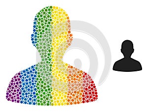 Spectrum Person Profile Mosaic Icon of Spheric Dots photo