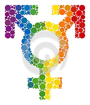 Spectrum Polyandry sex symbol Collage Icon of Spheric Dots