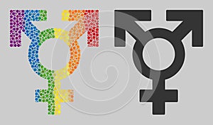 Spectrum Polyandry sex symbol Mosaic Icon of Spheres