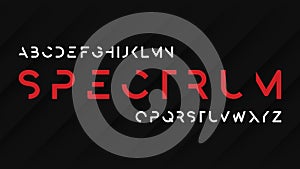 Spectrum regular futuristic decorative sans serif typeface design.