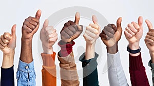 A Spectrum of Supportive Thumbs Up. AI generated