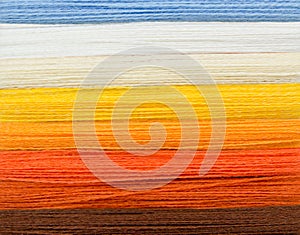 Spectrum of woolen colorful threads