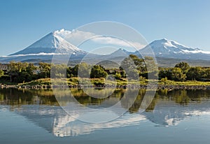 Specular reflection of a volcano