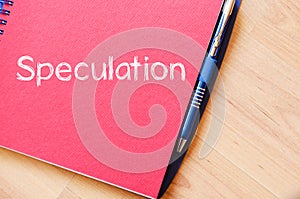 Speculation write on notebook