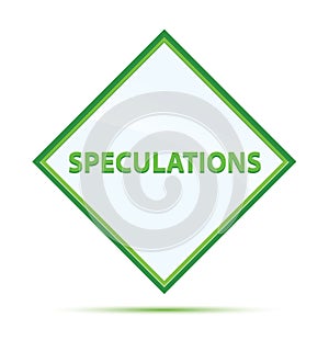Speculations modern abstract green diamond button