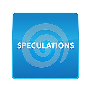 Speculations shiny blue square button