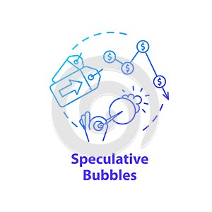 Speculative bubble concept icon