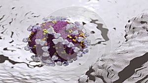 3D rendering of speculative Coronavirus form on light background photo
