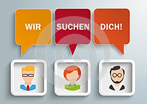 3 Speech Balloons Frames Humans Wir Suchen Dich photo