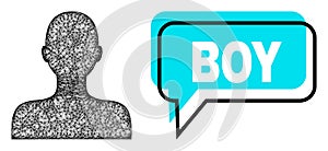 Shifted Boy Speech Cloud and Net Boy Icon