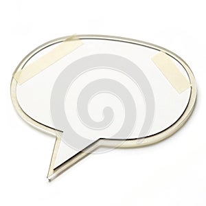 Speech bubble adhesive-backed isolated on white background photo