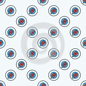 Speech Bubble with Artificial Intelligence vector AI colored round seamless pattern