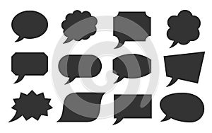 Speech bubble black silhouette social talk banner