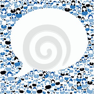 Speech bubble Blue people cloud