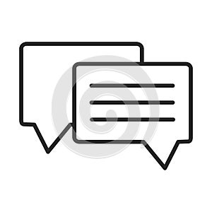 Speech bubble chat message sms line style icon