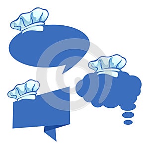 Speech Bubble With Chef Hat Icon Set