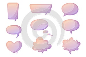 Speech bubble collections. Set of 9 speak bubble for text. Hand drawn chatting box. Vector isolated message box in