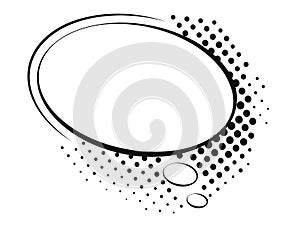 Speech bubble with comic style cloud and halftone dots