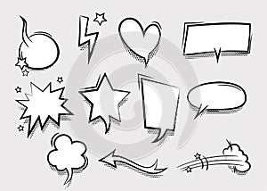 Speech bubble for comic text isolated background