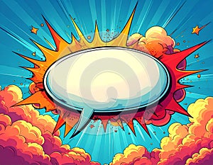 Speech bubble for comic text isolated background