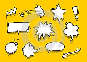 Speech bubble for comic text isolated background