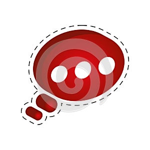 speech bubble communication cut line