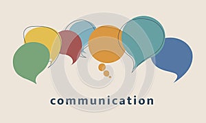 Speech bubble communication and dialogue representing inclusion equality unity and diversity photo